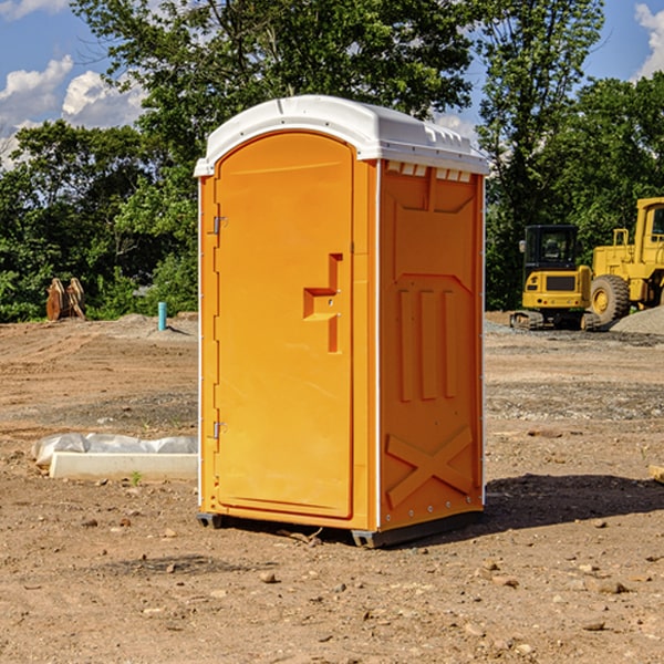 how often are the portable restrooms cleaned and serviced during a rental period in Horace